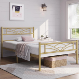 Kovová postel 90x200cm zlatá