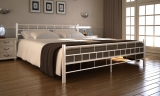 Kovová postel 180x200 cm včetně roštu bílá