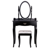 Toaletní stolek a židle 04 černý