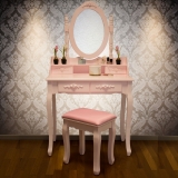 Toaletní stolek včetně stoličky růžový "Rosie"