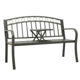 Zahradní lavice se stolem 125 cm ocel šedá