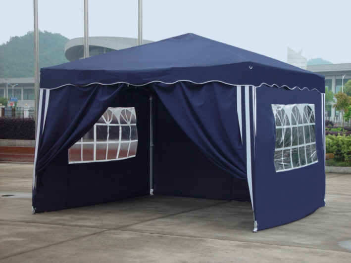 Nůžkový pavilon, party stan 2x2m modrý se 4 stěnami