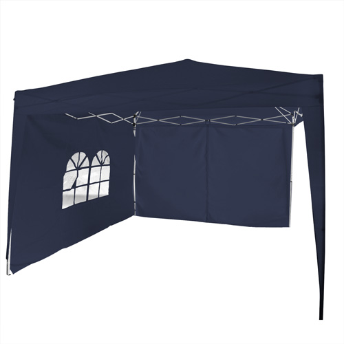 Nůžkový pavilon se 2 stěnami modrý