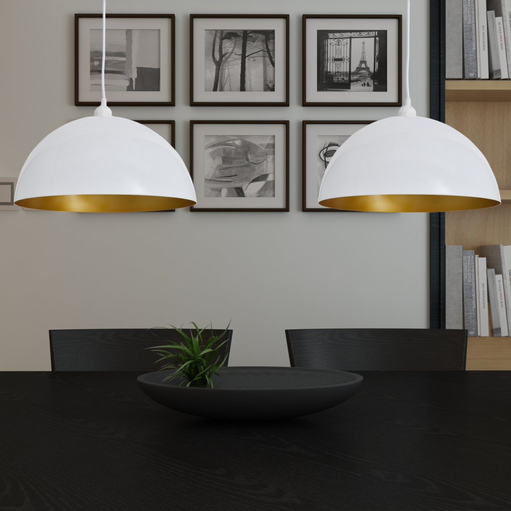 Moderní lampa bílozlatá 2ks