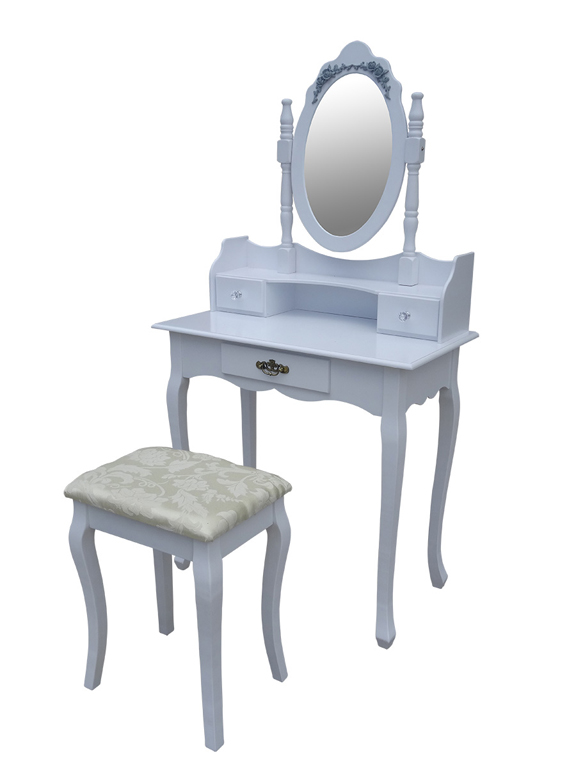 Toaletní stolek Marry Anne bílý se stoličkou