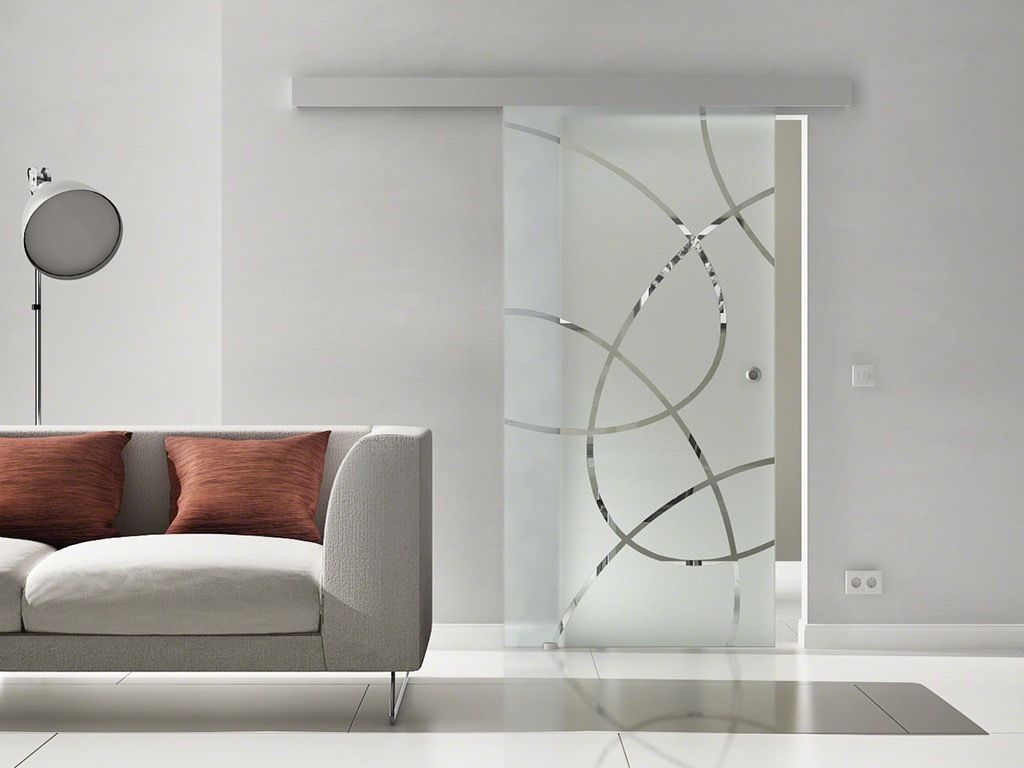 Skleněné posuvné dveře 900x2050mm "Cik cak"