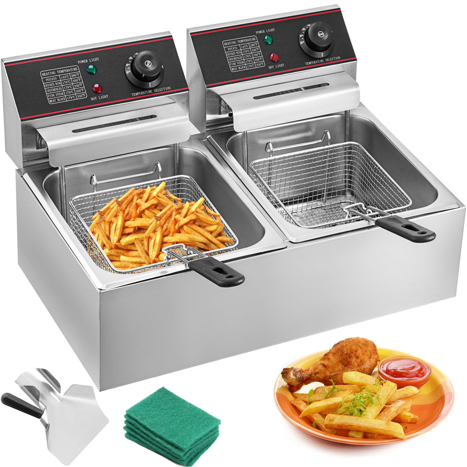 Dvoukomorová fritéza 12l