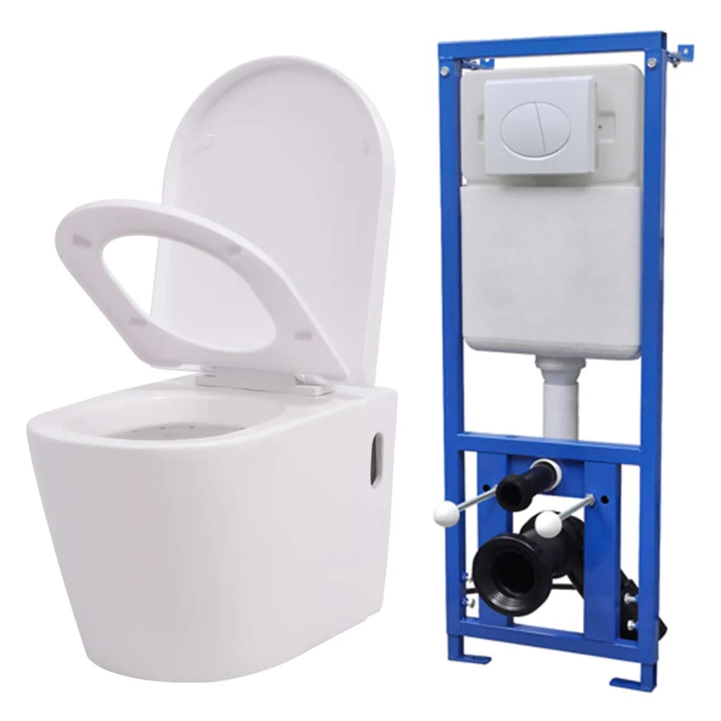 WC Set-závěsné designové WC + modul s tlačítkem