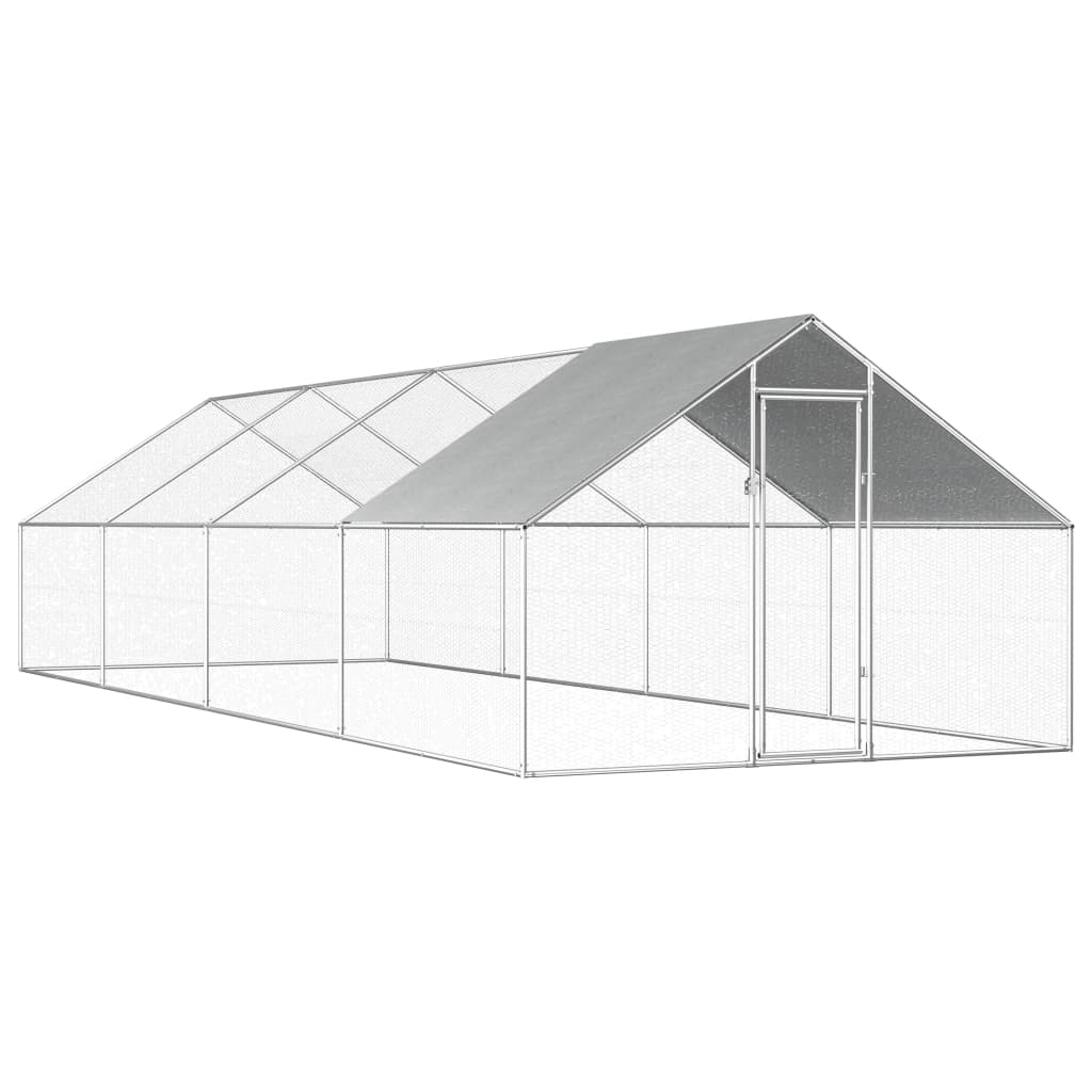 Venkovní klec pro kuřata 2,75 x 8 x 1,92 m pozinkovaná ocel