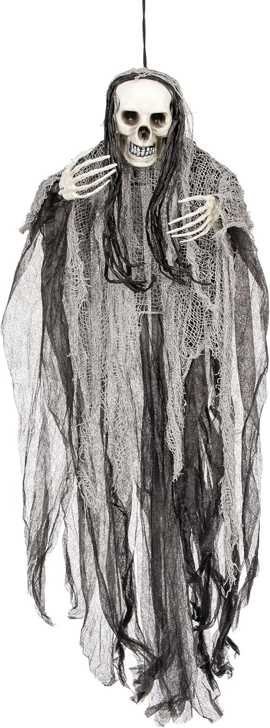 Závěsná Halloweenská dekorace smrtka 90cm